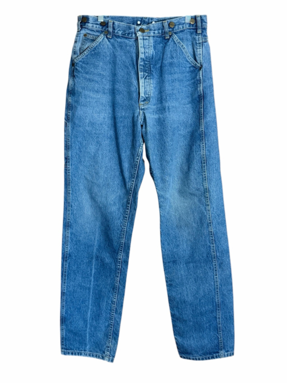 Vtg LL Bean Carpenter Jeans button fly Denim Relaxed Union Made 80s Mens 34X34